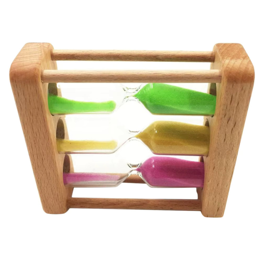 Magideal 3-in-1 Holz Sanduhr Set mit 1, 3 und 5 Minuten für Küche und Kinder in Mehrfarbig - Bild 2