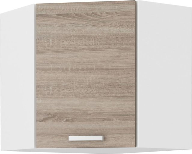 Küchen Eckhängeschrank Dave 240 Eiche Sonoma Trüffel mit Einlegeboden, B/T/H: 58 x 58 x 58 cm - Bild 1