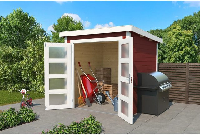 Lasita Gartenhaus Zambezi 2 aus Holz mit Flachdach in Schwedenrot, B/H/T: 220 x 210,9 x 274,7 cm - Bild 1