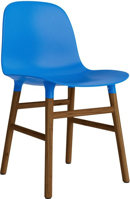 Normann Copenhagen Form Stuhl in Blau mit Holzgestell und Kunststoffschale im skandinavischen Design - Bild 1