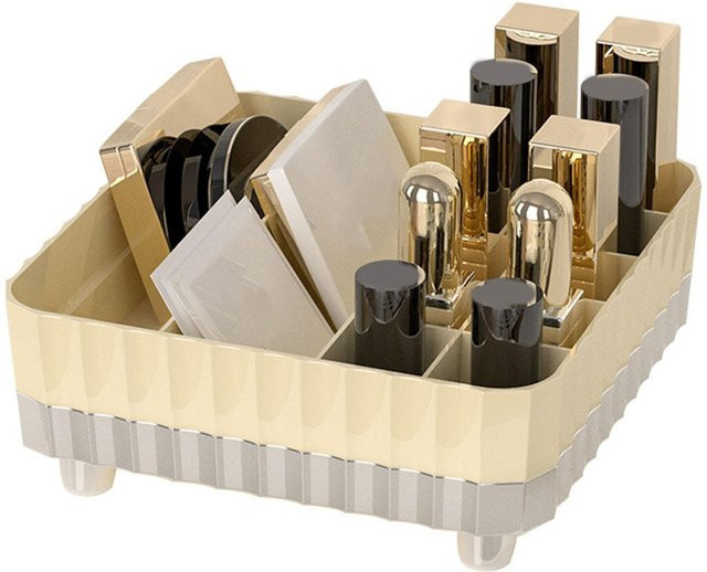 CosyHome Make-up Organizer aus Kunststoff mit Mehrfachfächern für deinen Desktop in Schwarz - Bild 1