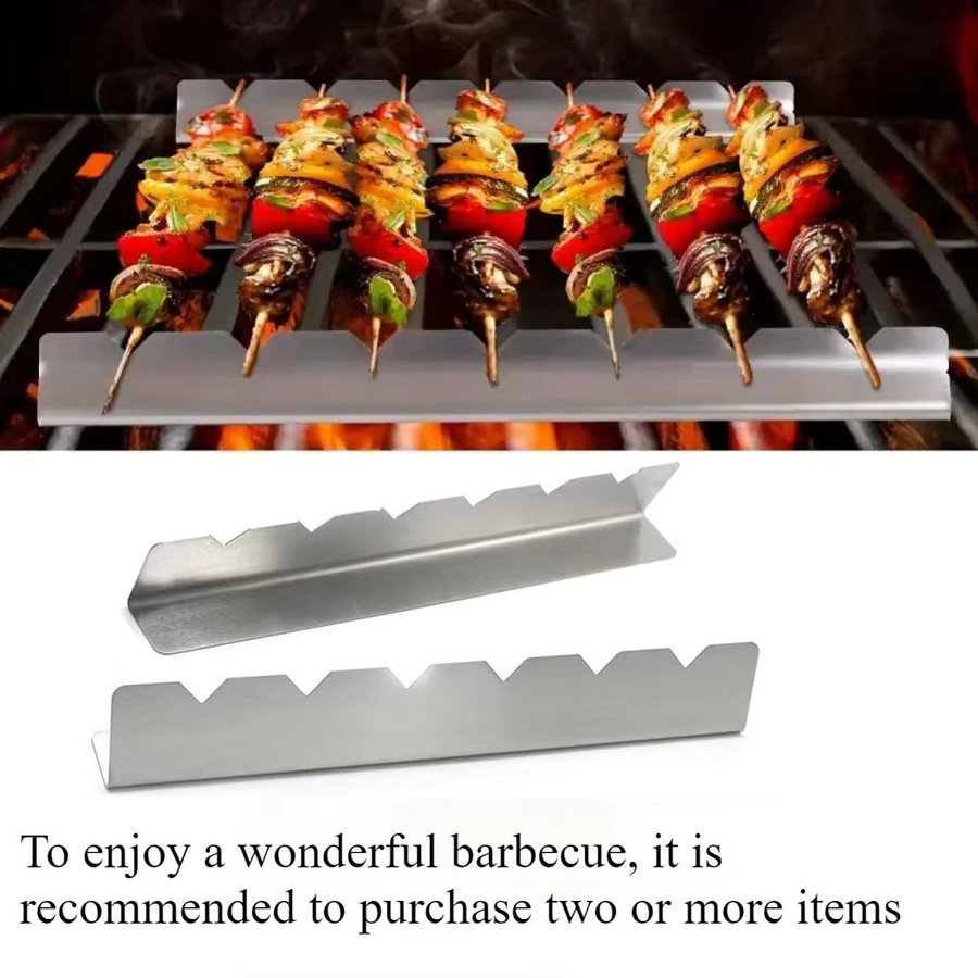 CHANSUNRUN Spieße Halter Set mit 6 Slots in Silber für BBQ und Kebab - Bild 2