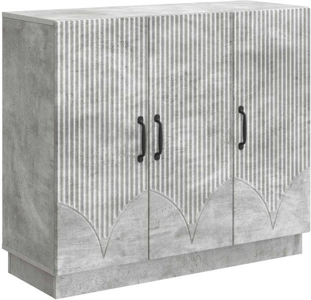 vidaXL Sideboard Modern in Betongrau mit geometrischem Design, B/T/H: 89 x 34,5 x 77 cm - Bild 1
