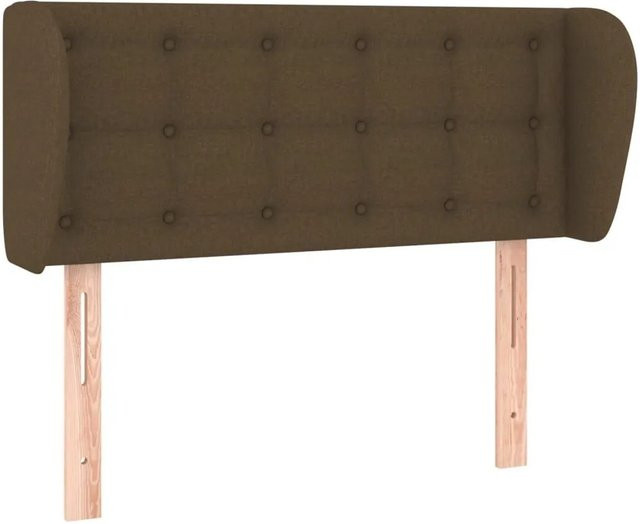 vidaXL Kopfteil mit Ohren in Dunkelbraun aus Stoff und Lärchenholz, B/T/H: 93 x 23 x 78/88 cm - Bild 1
