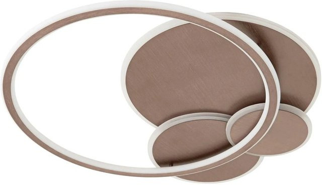 Lucande LED Deckenlampe Circulo, moderne 4-flammige Wohnzimmerleuchte aus Metall in Rost Braun, dimmbar - Bild 1