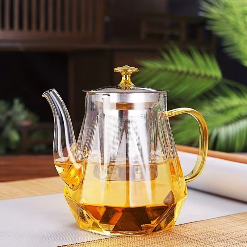 JUSTINLAU Glas-Teekanne aus hitzebeständigem Borosilikatglas in Transparent mit abnehmbarem Edelstahl-Ei und Infuser, 0,4 l - Bild 2