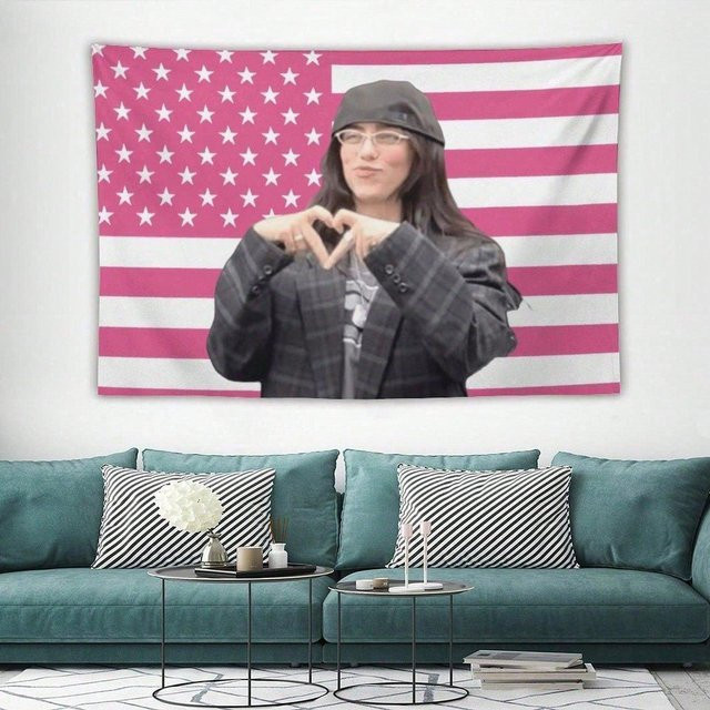 Billie Eilish Wandbehang Flagge aus Polyester für Innen und Außen, B/H: 74 x 94 cm - Bild 1