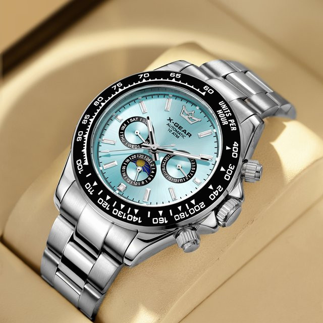 X-GEAR Armbanduhr Automatik, Edelstahl, Keramik, Silber, Herren - Bild 1