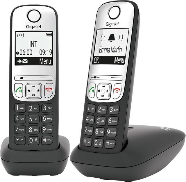 Gigaset A690 Duo Schnurloses DECT Telefon Set mit Freisprechfunktion und Rufnummernanzeige in Schwarz - Bild 2