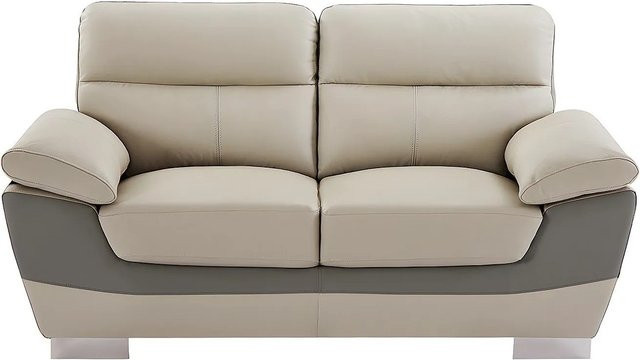 Vente-unique Sofa Francesca in Taupe mit Lederbezug, Breite: 170 cm - Bild 1