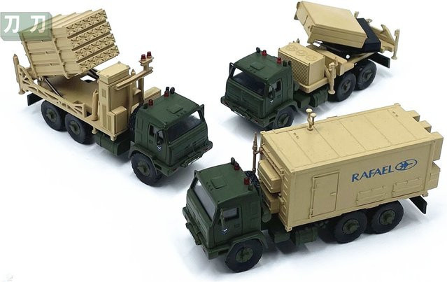HYINUO Eisenkuppel Abwehrsystem Raketen Transportfahrzeug, Maßstab 1:72, Metall, Grün - Bild 1