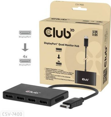 Club3D AV Konverter DisplayPort auf Micro USB in Schwarz - Bild 1