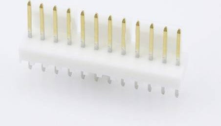 Molex Stiftleiste Standard 12-polig in Weiß mit Goldkontakten, Rastermaß 2.54mm - Bild 1