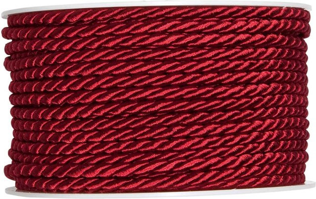 Halbach Kordel 4mm 5m Bordeaux aus Acetat, Baumwolle und Polyester - Bild 1