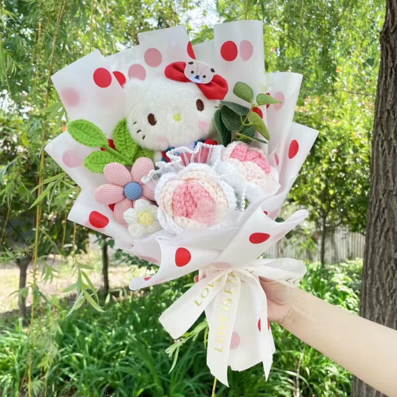 Sanrio Blumenstrauß mit My Melody, Kuromi und Hello Kitty als künstlicher Blumenschmuck in Multicolour - Bild 2