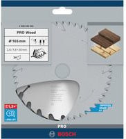 Bosch Optiline Wood Kreissägeblatt für Handkreissägen mit 24 Zähnen, Durchmesser: 165 mm, Bohrung: 30 mm, Breite: 2,6 mm - Bild 2