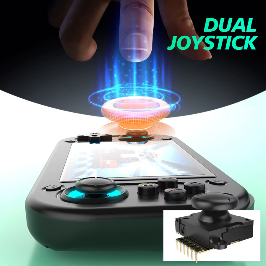 BOYHOM R43S Retro Handheld Videospielkonsole mit 4,3 Zoll IPS Bildschirm, Open Source Linux System und HDMI Out, Schwarz - Bild 1