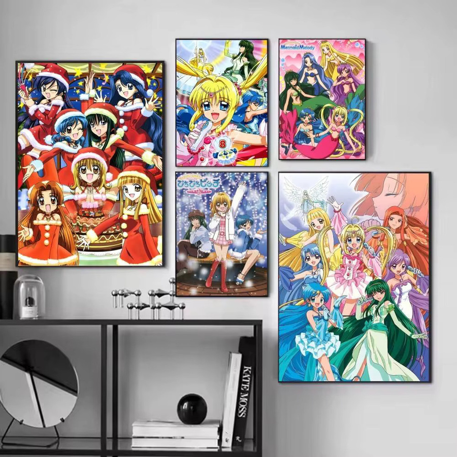 Mermaid Melody Anime Vintage Wandkunst Poster in Mehrfarben, Papierposter für dein Zuhause oder Arbeitszimmer - Bild 3