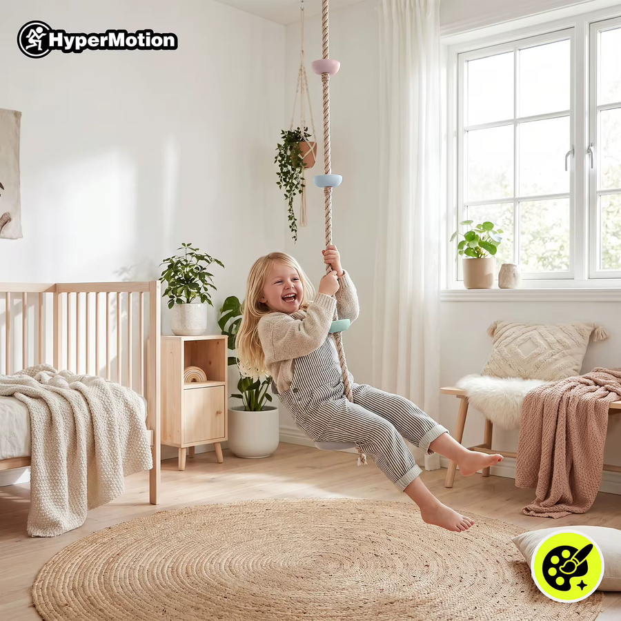 HyperMotion Kletterseil mit Scheibe und Schaukel, Lernspielzeug, ab 3 Jahre - Bild 2