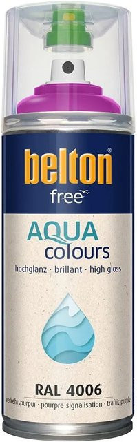 Belton Free AQUAcolours Buntlack RAL 4006 Verkehrspurpur hochglänzend wasserbasiert 400 ml - Bild 1