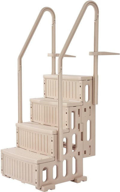 Buying Solutions, MB 4-stufige Poolleiter aus Kunststoff in Beige mit 2 Handläufen für Pools von 48-54 Zoll - Bild 1