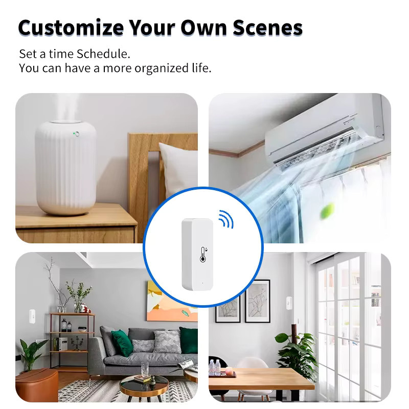 iHseno Tuya Smart WiFi Temperatur- und Feuchtigkeitssensor in Weiß mit App-Steuerung und Alexa sowie Google Home Kompatibilität - Bild 4
