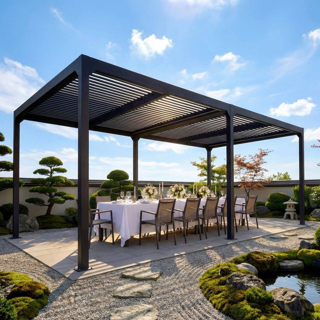 Alu Pergola MCW-L41 Lamellen-Pavillon Terrassenüberdachung aus Metall in Anthrazit B: 600 cm, T: 300 cm, H: 165 cm - Bild 1