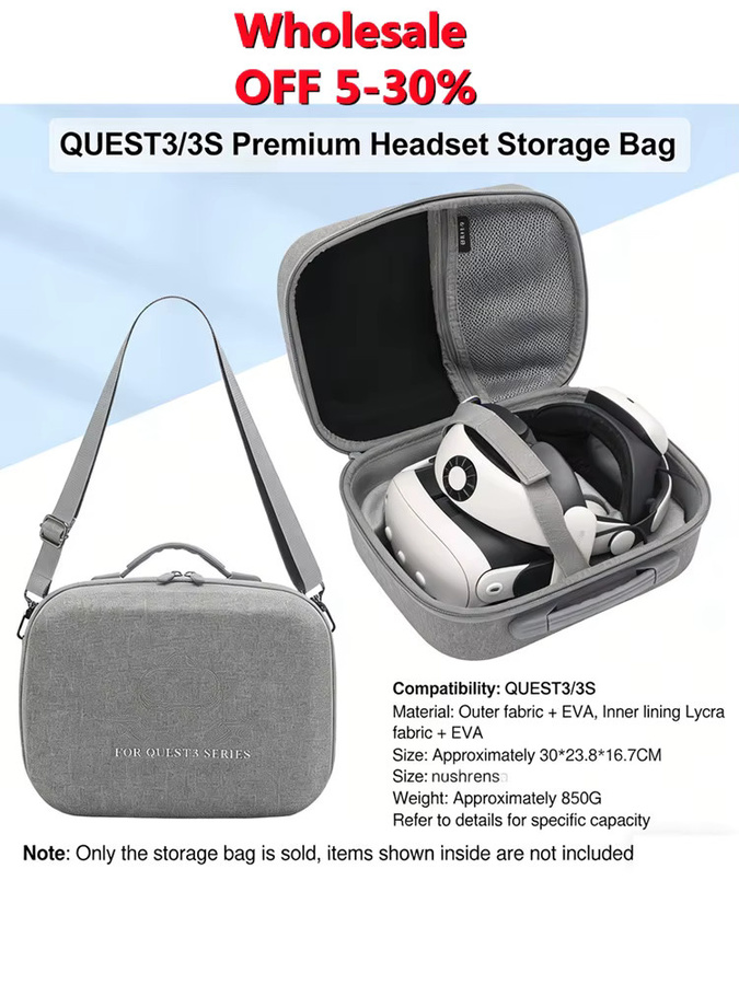 FGCLSY VR Umhängetasche in Grau als Hartschalentasche und Reise-Tragebox für Meta Quest 3S und Quest 3 - Bild 5