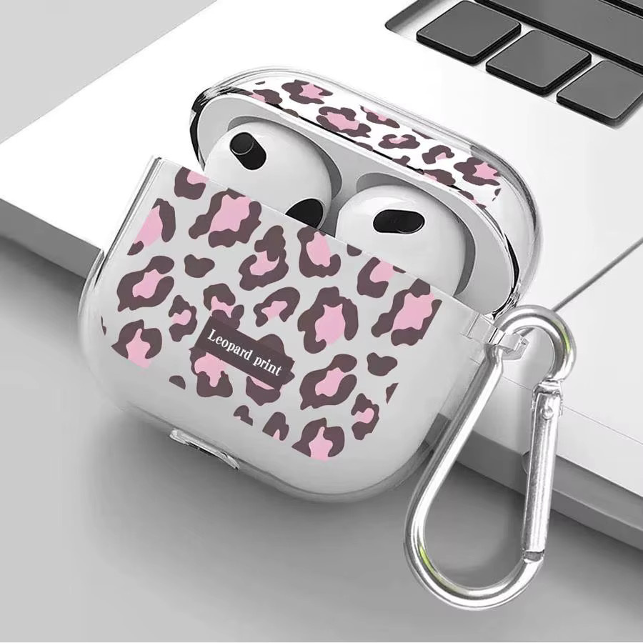 Transparente Schutzhülle mit Leopardenmuster für Apple AirPods Pro 1, 2 und 3 - Bild 1