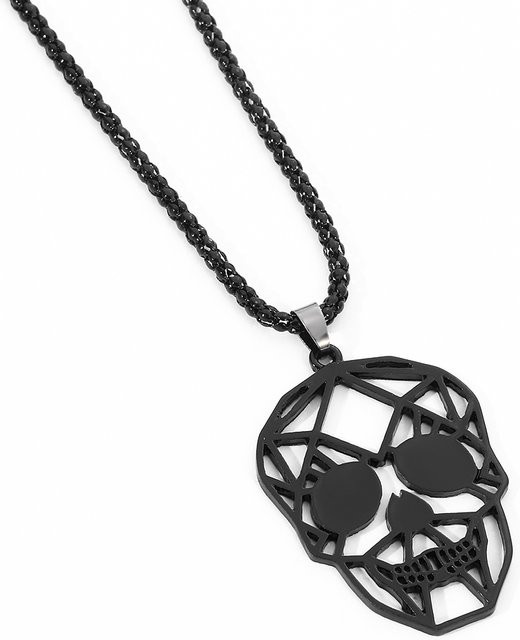 TAKARA TOMY Halskette, Totenkopf-Anhänger, Schwarz, Unisex - Bild 1