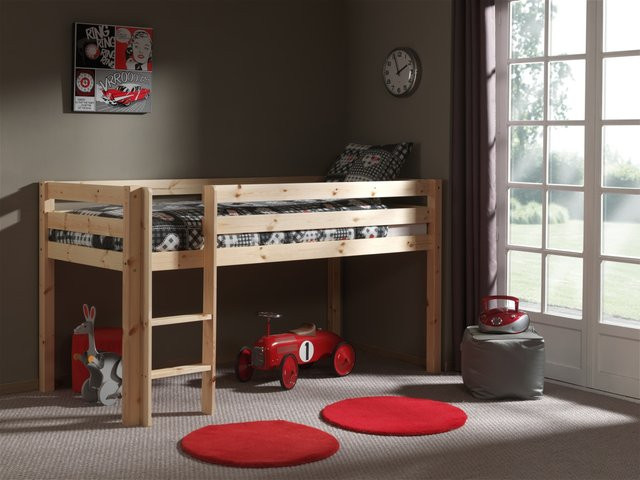 Vipack Spielbett Pino für Kinder aus massiver Kiefer in Braun natur lackiert - Bild 1
