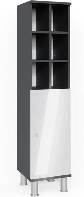 Vicco Badschrank Fynn Midischrank in Weiß und Anthrazit Hochglanz B/T/H: 30 x 30 x 130 cm - Bild 2