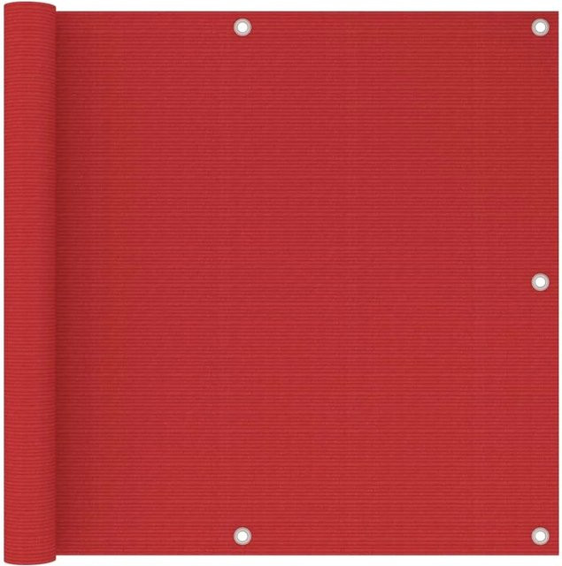 vidaXL Balkonsichtschutz aus HDPE in Rot, Breite: 90 cm, Länge: 500 cm - Bild 1