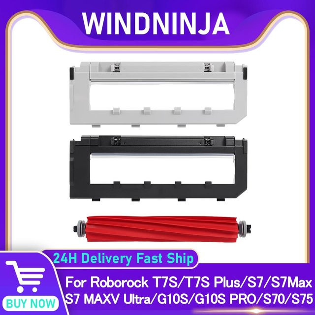 Roborock Hauptwalzenbürstenabdeckung in Schwarz für S7, S7 MaxV Ultra, T7S, T7S Plus, S70, S75, G10, G10S und G10S Pro Staubsaugerzubehör - Bild 1