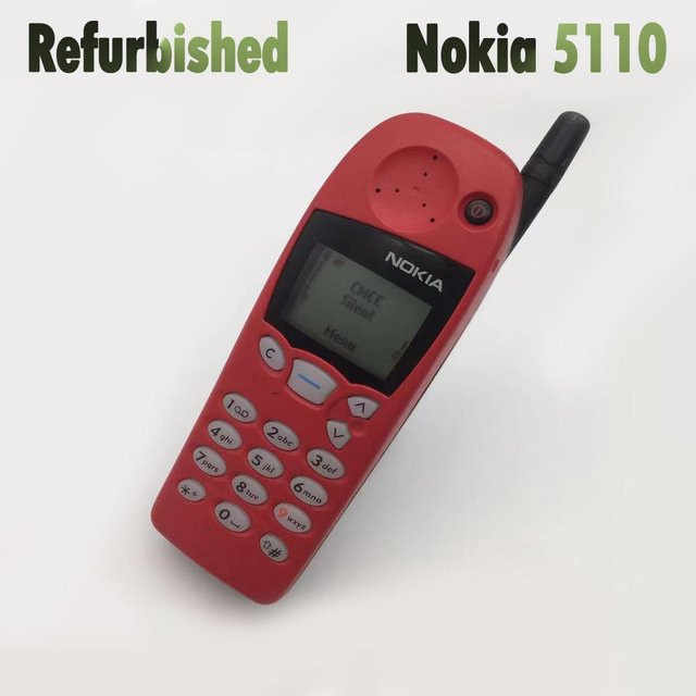 Generalüberholtes Nokia 5110 Mobiltelefon in Schwarz, entsperrt mit 1 SIM-Karte, 1 Akku und 1 Ladegerät - Bild 1