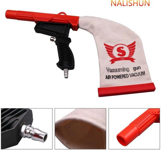 Druckluftbetriebene Vakuum-Handpistole in Rot als multifunktionales pneumatisches Sprüh-Vakuumwerkzeug für die Reifenreparatur - Bild 1