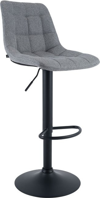 CLP Barhocker Mapun höhenverstellbar, gepolsterter Barstuhl 360 Grad drehbar mit Metallgestell in Grau und Mango - Bild 1
