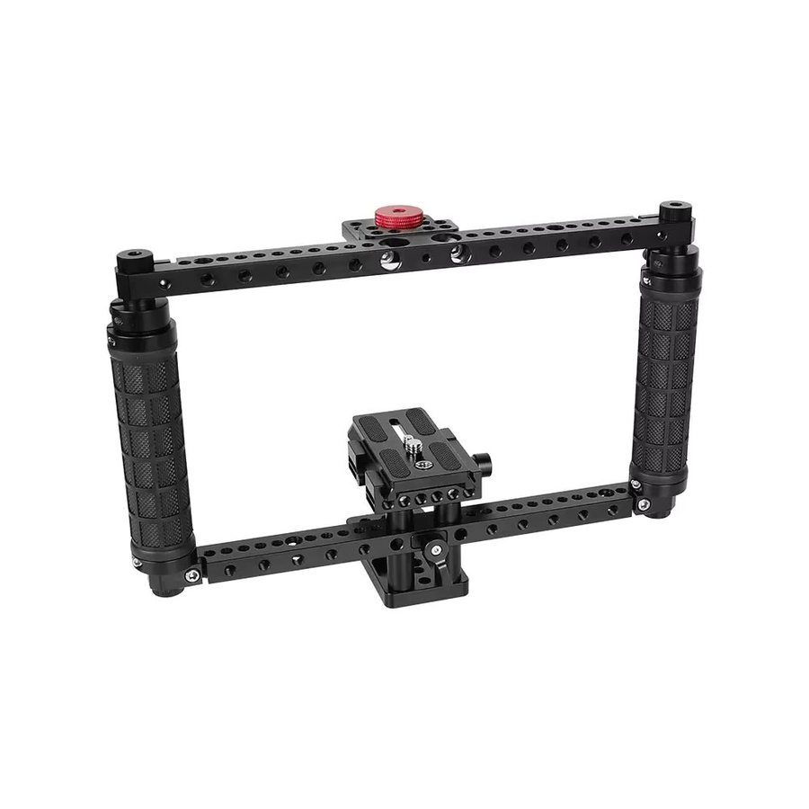HDRiG C70 Cage Verstellbarer Handkäfig für Vollformat-DSLR-Kameras mit Stativplattenhalterung in Schwarz für Canon, Sony, Nikon, Panasonic und Fujifilm - Bild 3
