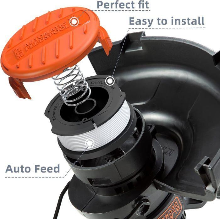 8er Pack Ersatz-Rasentrimmerfaden Spulen kompatibel mit Black und Decker A6481 A6485 Durchmesser: 1,65 mm von Techtrusty - Bild 2
