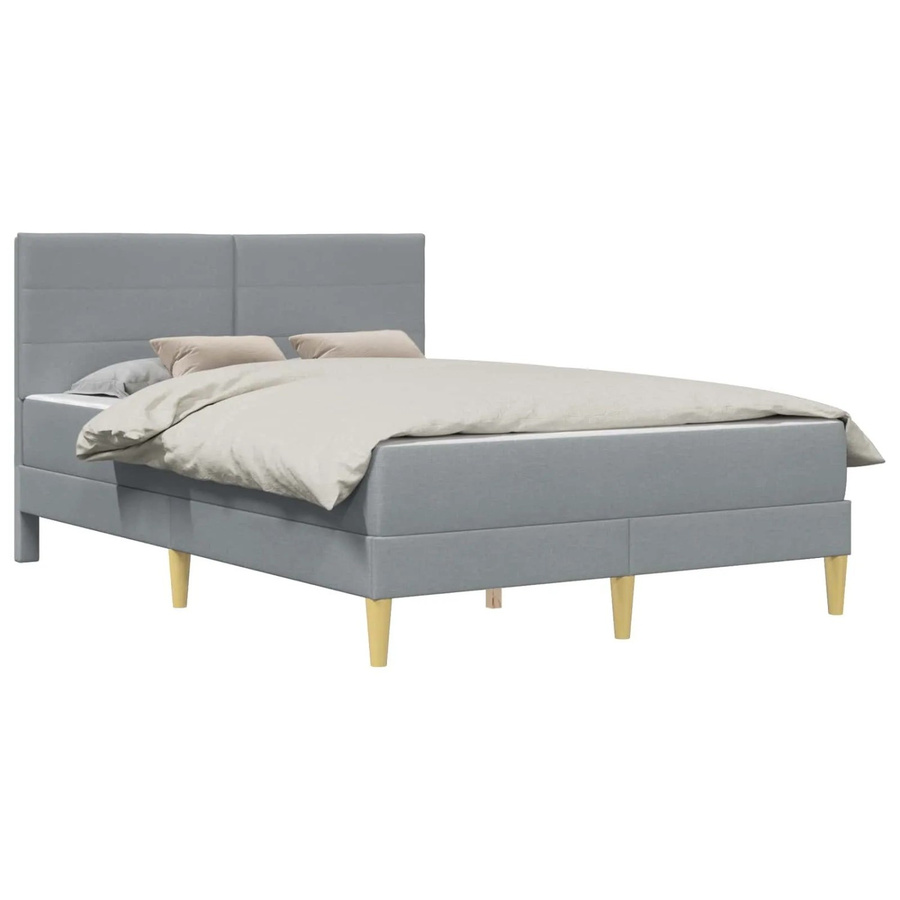 vidaXL Polsterbett in Grau mit Federkern und Holzrahmen, B/T/H: 140 x 190 x 96 cm - Bild 2