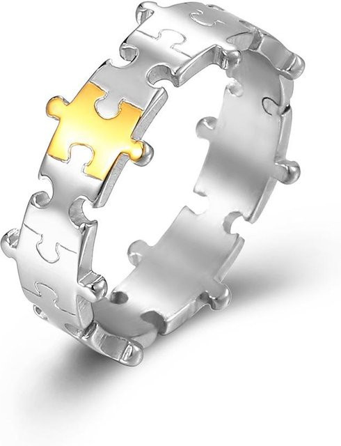 YIRAN Partnerring Edelstahl, Schwarz, Unisex, Ringgröße 58 - Bild 1