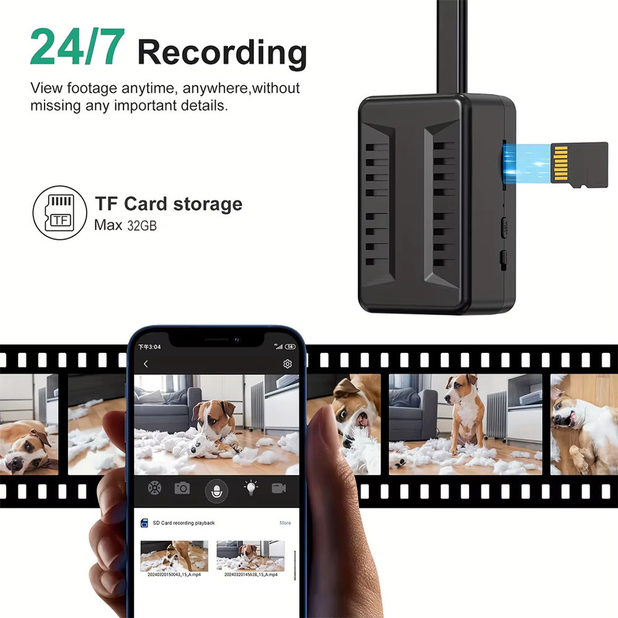 Virwir Mini WiFi Kamera mit HD 1080P Auflösung, Bewegungserkennung und Remote View, Schwarz - Bild 5