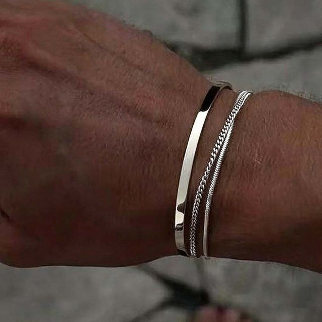sharelucky Armband Edelstahl, Schwarz, Herren - Bild 1