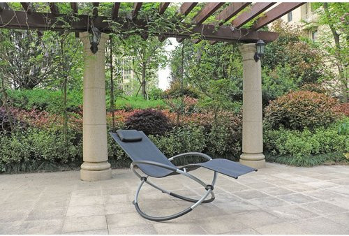 Garden Pleasure Schaukelliege Milos Anthrazit mit Armlehnen aus Stahl und Kunststoffgewebe B/T/H: 120 x 93 x 54 cm - Bild 2