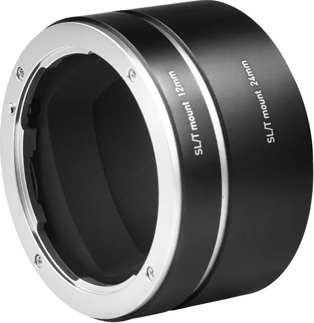 PXSW Automatisches Makro-Verlängerungsrohr Set für L-Mount Objektive, Schwarz, 12 mm und 24 mm - Bild 1