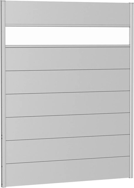 Biohort Wandpaneel Sichtschutz aus Stahlblech mit Acrylglas, Silber-Metallic, B: 150 cm, H: 180 cm - Bild 1