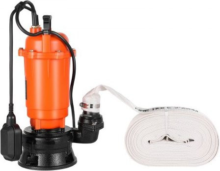 VEVOR Tauchpumpe aus Gusseisen 1500W mit automatischem Schwimmerschalter, 22800 l/h, orange - Bild 1