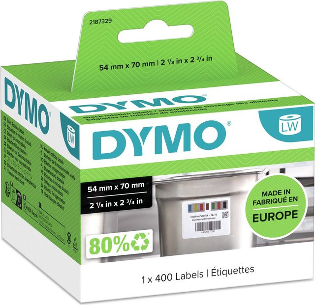DYMO LabelWriter Etiketten für Lagerbewegungen FSC Mix, Breite: 7,0 cm, Höhe: 5,4 cm, 400 Stück - Bild 1