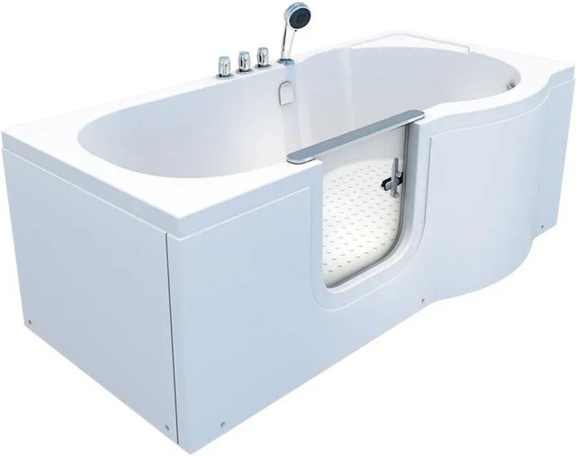 AcquaVapore Seniorenwanne mit Tür S12-TH-L Badewanne aus Acryl in Weiß B: 170 cm, T: 85 cm - Bild 1
