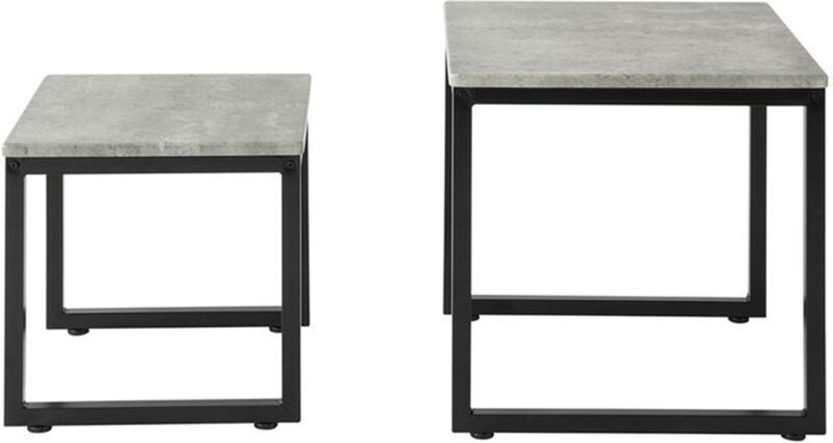 SoBuy 2er Set Satztische im Industrial Design, Grau, B/T/H: 50 x 50 x 50 cm - Bild 1